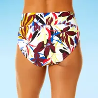 Sonnet Shores Womens Lined Floral High Waist Bikini Swimsuit Bottom