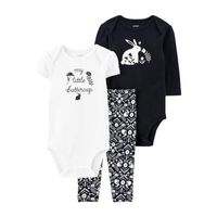 Carter's Baby Girls 3-pc. Crew Neck Long Sleeve Bodysuit Set