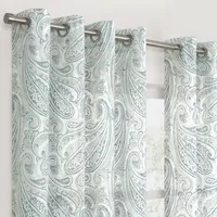 Fieldcrest Arden Soft Paisley Print Sheer Grommet Top Single Curtain Panel