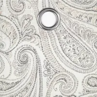 Fieldcrest Arden Soft Paisley Print Sheer Grommet Top Single Curtain Panel