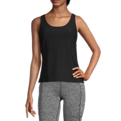 Xersion Shelf Bra Womens Scoop Neck Sleeveless Tank Top