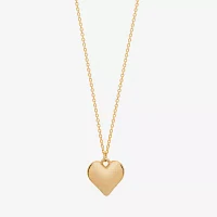 Bijoux Bar Delicates Gold Tone 32 Inch Link Heart Pendant Necklace