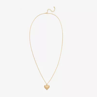 Bijoux Bar Delicates Gold Tone 32 Inch Link Heart Pendant Necklace