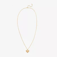 Bijoux Bar Delicates Gold Tone 32 Inch Link Heart Pendant Necklace