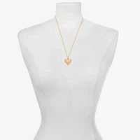 Bijoux Bar Delicates Gold Tone 32 Inch Link Heart Pendant Necklace