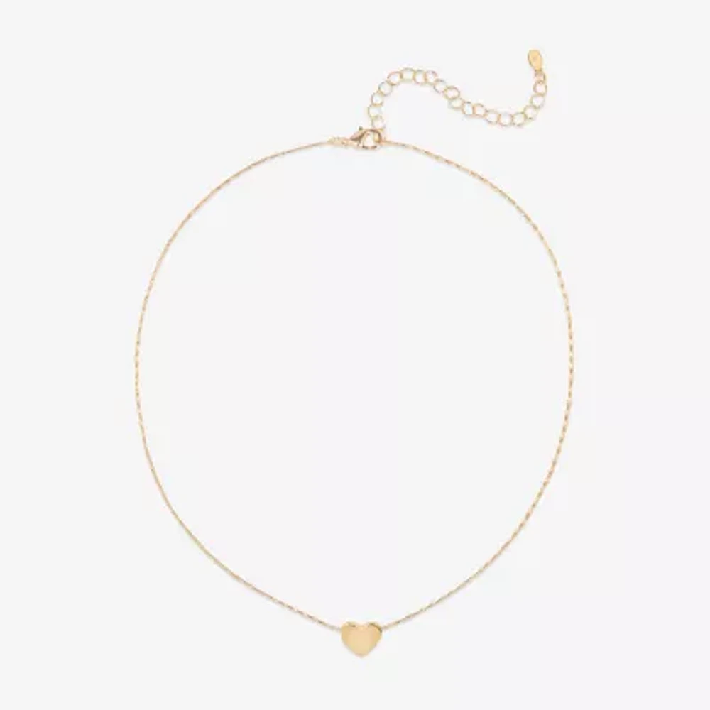 Bijoux Bar Delicates 16 Inch Link Heart Pendant Necklace