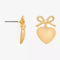 Bijoux Bar Delicates Gold Tone Heart Drop Earrings