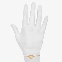 Bijoux Bar Gold Tone Link Heart Bolo Bracelet