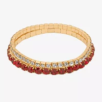 Bijoux Bar Delicates Gold Tone 2-pc. Glass Round Bracelet Set