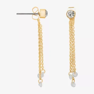 Bijoux Bar Delicates Delicates Gold Tone Cubic Zirconia Drop Earrings