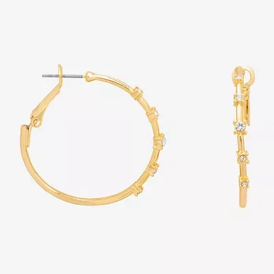 Bijoux Bar Delicates Gold Tone Glass Round Hoop Earrings