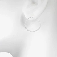 Bijoux Bar Delicates Delicates Glass Round Hoop Earrings