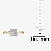 Womens 1/2 CT. T.W. Natural White Diamond 10K Gold Bypass  Engagement Ring
