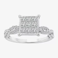 Womens CT. T.W. Natural White Diamond 10K Gold Engagement Ring