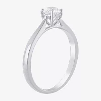 (I-J / I1) Womens 1/2 CT. Lab Grown White Diamond 10K Gold Round Solitaire Engagement Ring