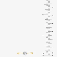 (I-J / I1) Womens 1/2 CT. Lab Grown White Diamond 10K Two Tone Gold Round Solitaire Engagement Ring