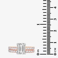 (H-I / SI1-SI2) Signature By Modern Bride Womens 3 CT. T.W. Lab Grown White Diamond 14K Gold Emerald Bridal Set