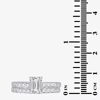 (H-I / SI1-SI2) Signature By Modern Bride Emerald Cut Womens 2 CT. T.W. Lab Grown White Diamond Bridal Set 14K Gold