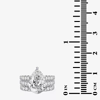 (H-I / SI1-SI2) Signature By Modern Bride Womens 5 CT. T.W. Lab Grown White Diamond 14K Gold Pear Bridal Set