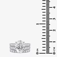 (H-I / SI1-SI2) Signature By Modern Bride Womens 5 CT. T.W. Lab Grown White Diamond 14K Gold Oval Bridal Set