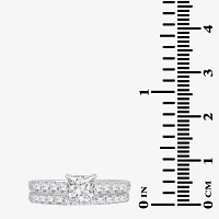 (H-I / SI1-SI2) Signature By Modern Bride Womens 2 CT.TW Lab Grown White Diamond 14K Gold Side Stone Bridal Set