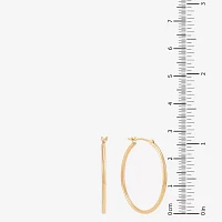 14K Gold 28mm Round Hoop Earrings