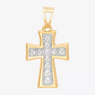 Womens 14K Gold Cross Pendant