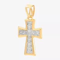 Womens 14K Gold Cross Pendant