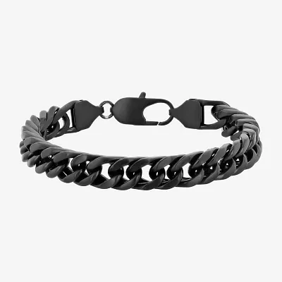 Stainless Steel 8 3/4 Inch Solid Curb Chain Bracelet