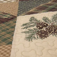 Donna Sharp Pine Star 3-pc. Embroidered Hypoallergenic Quilt Set