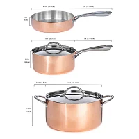BergHOFF Vintage Tri-Ply Stainless Steel Copper Polished 5-pc. Cookware Set