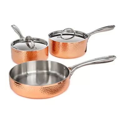 BergHOFF Vintage Tri-Ply Stainless Steel Copper Hammered 5-pc. Cookware Set