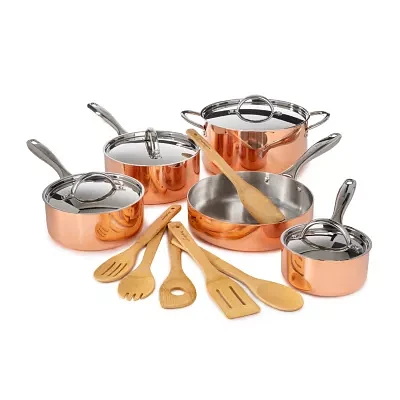 BergHOFF Vintage Tri-Ply Stainless Steel Copper Polished 15-pc. Cookware Set