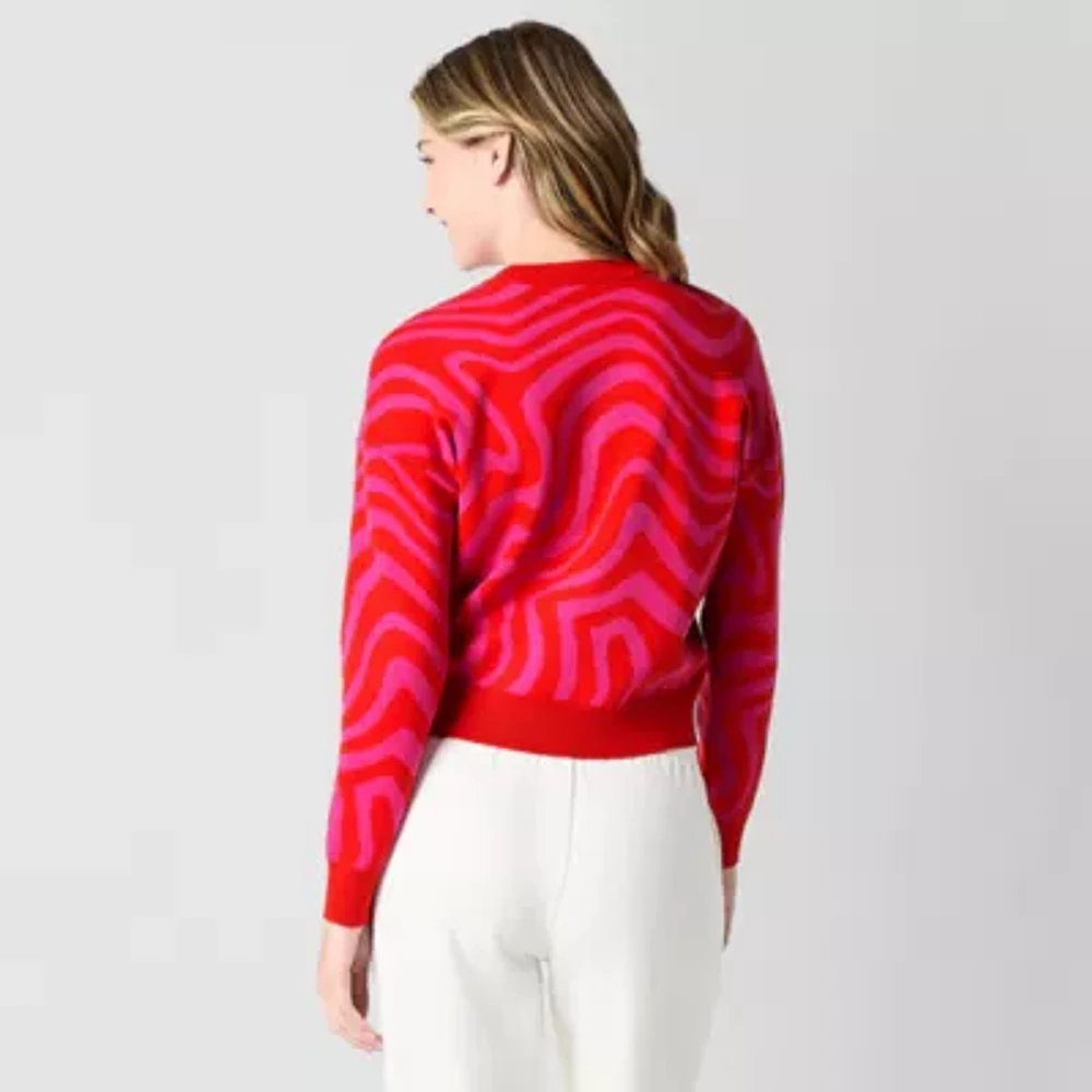 JCPenney x HARIBO Womens Juniors Crew Neck Long Sleeve Pullover Sweater