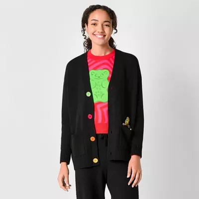 JCPenney x HARIBO Womens Juniors V Neck Long Sleeve Cardigan