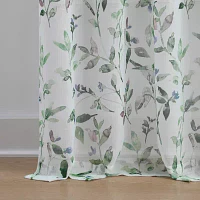 Martha Stewart Kensington Garden Print Rod Pocket Light-Filtering Set of 2 Curtain Panels