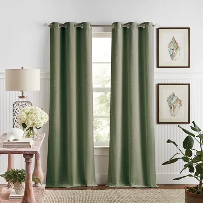 Martha Stewart Sutter Light-Filtering Grommet Top Set of 2 Curtain Panel