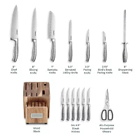 Cuisinart Soft Hammered 15-pc. Knife Block Set