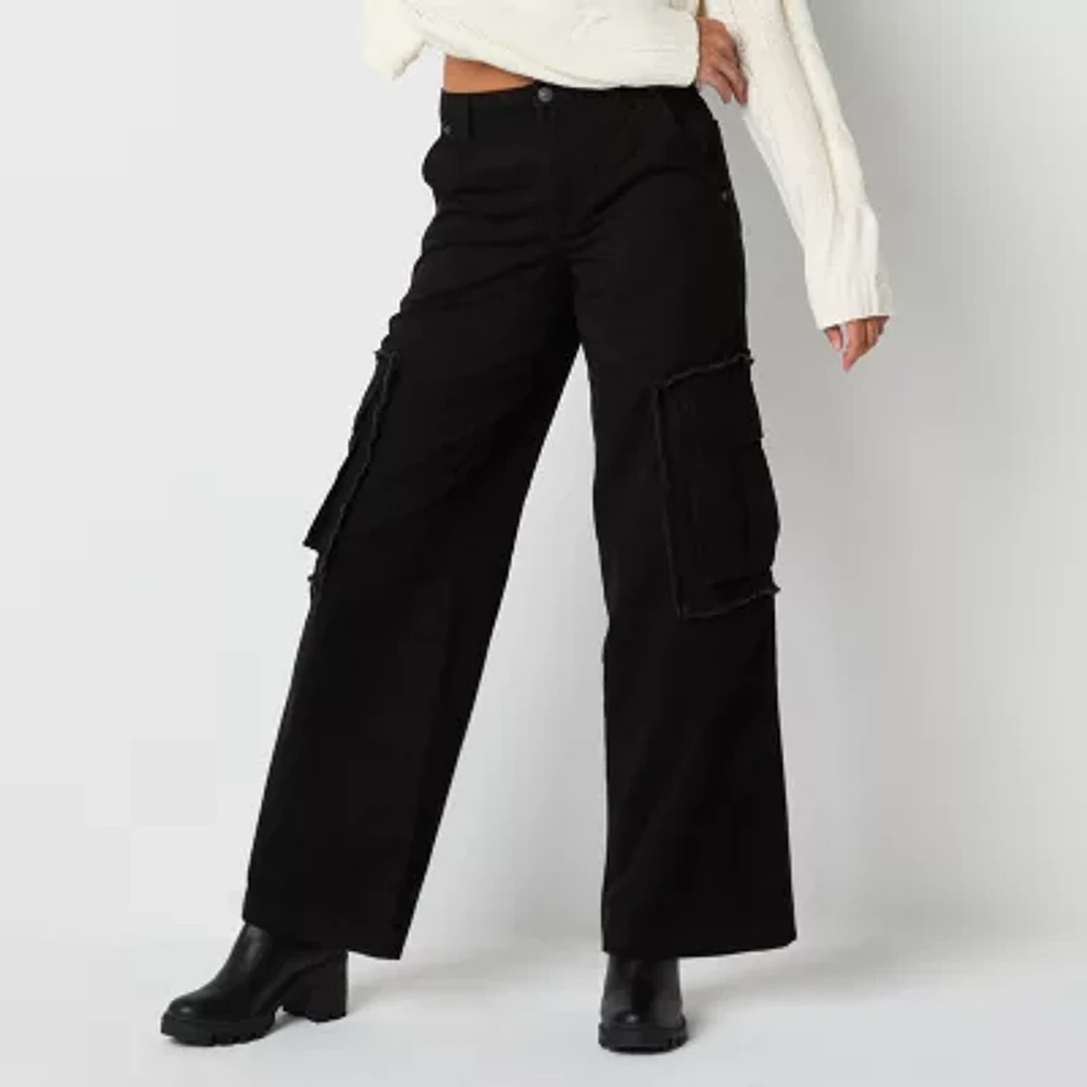 Forever 21 Womens Mid Rise Wide Leg Cargo Pant-Juniors