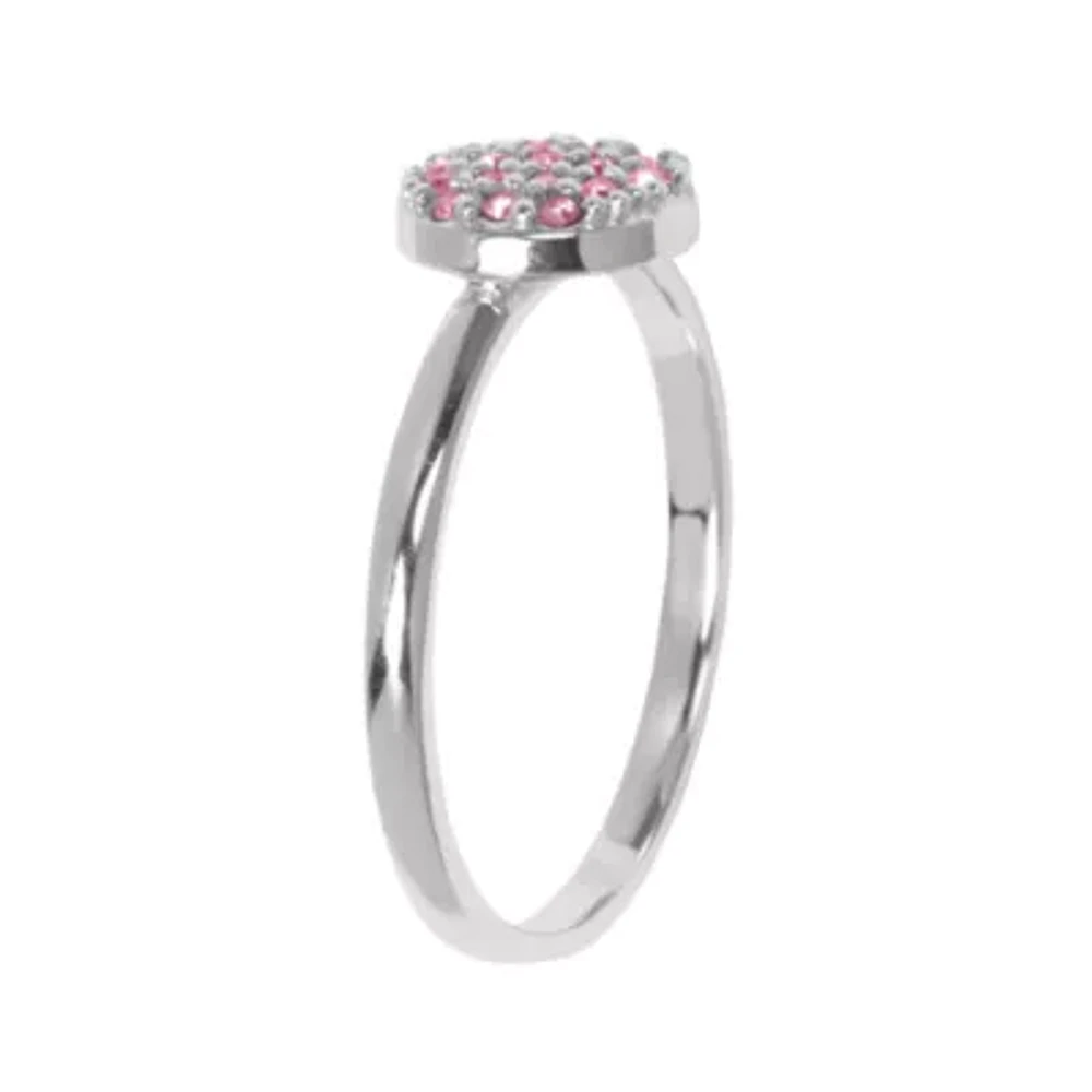 Rose-Color Crystal Ring Sterling Silver