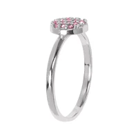 Rose-Color Crystal Ring Sterling Silver