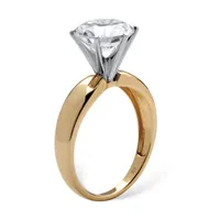 DiamonArt® Womens CT. T.W. White Cubic Zirconia 10K Gold Engagement Ring