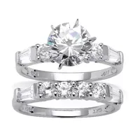 DiamonArt® Womens 3 1/2 CT. T.W White Cubic Zirconia 10K Gold Bridal Set