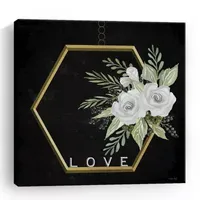 Lumaprints Geometric Hexagon Muted Floral Giclee Canvas Art