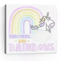 Lumaprints Pastel Rainbows V-Unicorns Giclee Canvas Art