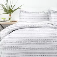 Casual Comfort Geo Threads Pattern Oversized Duvet Cover Set