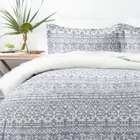 Casual Comfort Modern Rustic Pattern Oversized Reversible Duvet Cover Set