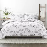 Casual Comfort Premium Down Alternative Magnolia Grey Patterned Comforter Set