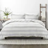 Casual Comfort Premium Down Alternative Distressed Stripe Reversible Comforter Set