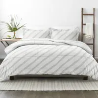 Casual Comfort Premium Down Alternative Distressed Stripe Reversible Comforter Set